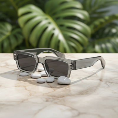 Gafas grises translúcidas